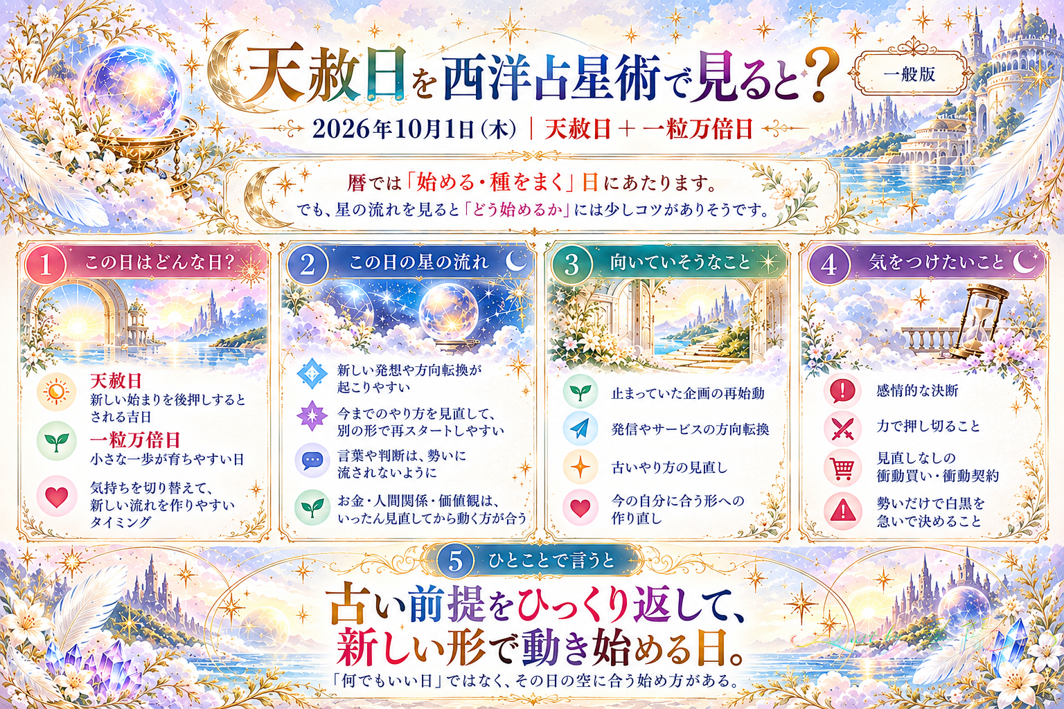 天赦日を西洋占星術で見ると？-2026年10月1日（木）編